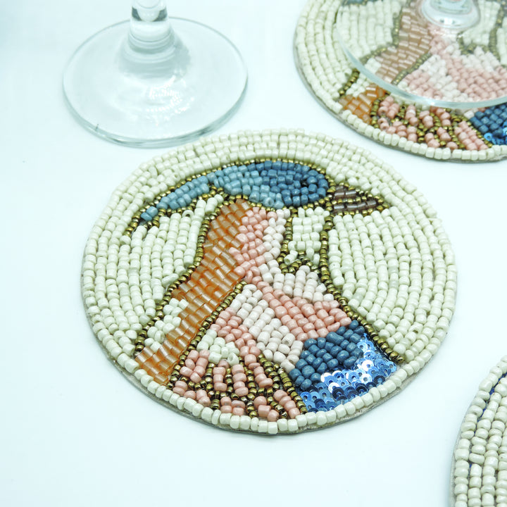 Embroidered Coaster set of 4