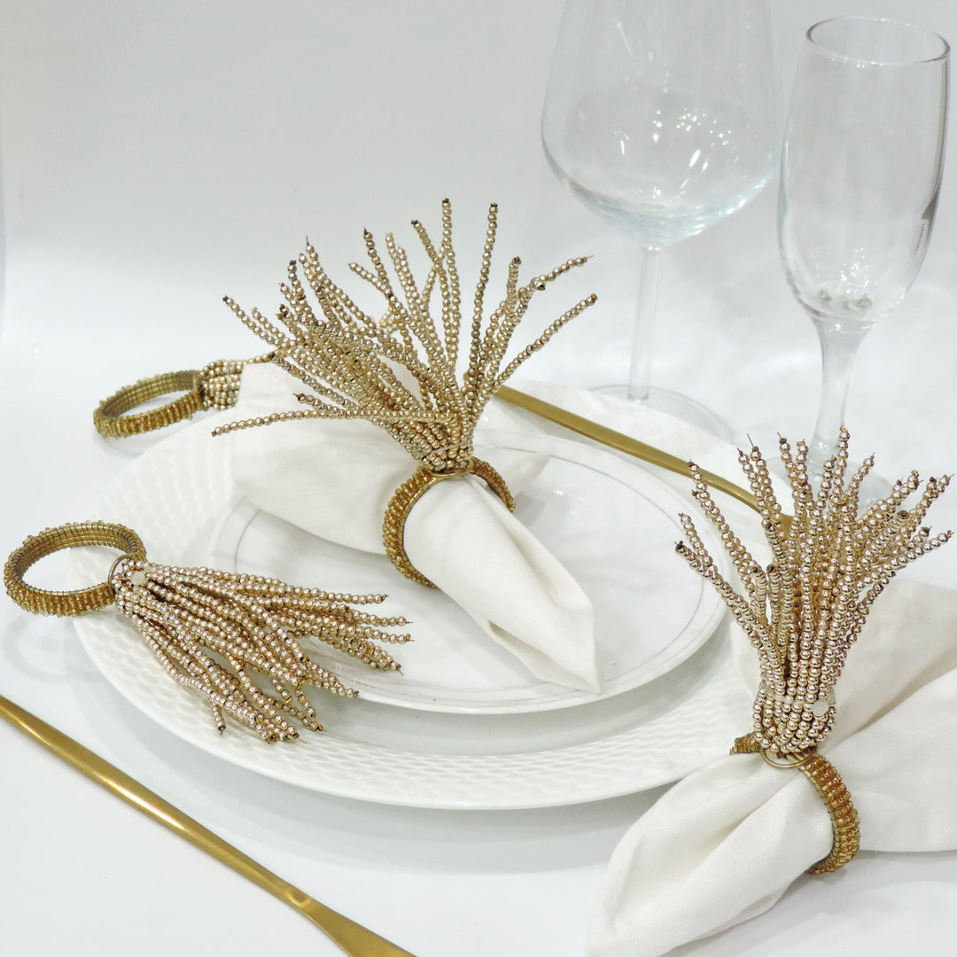 Tasseled Napkin Rings Set of 4