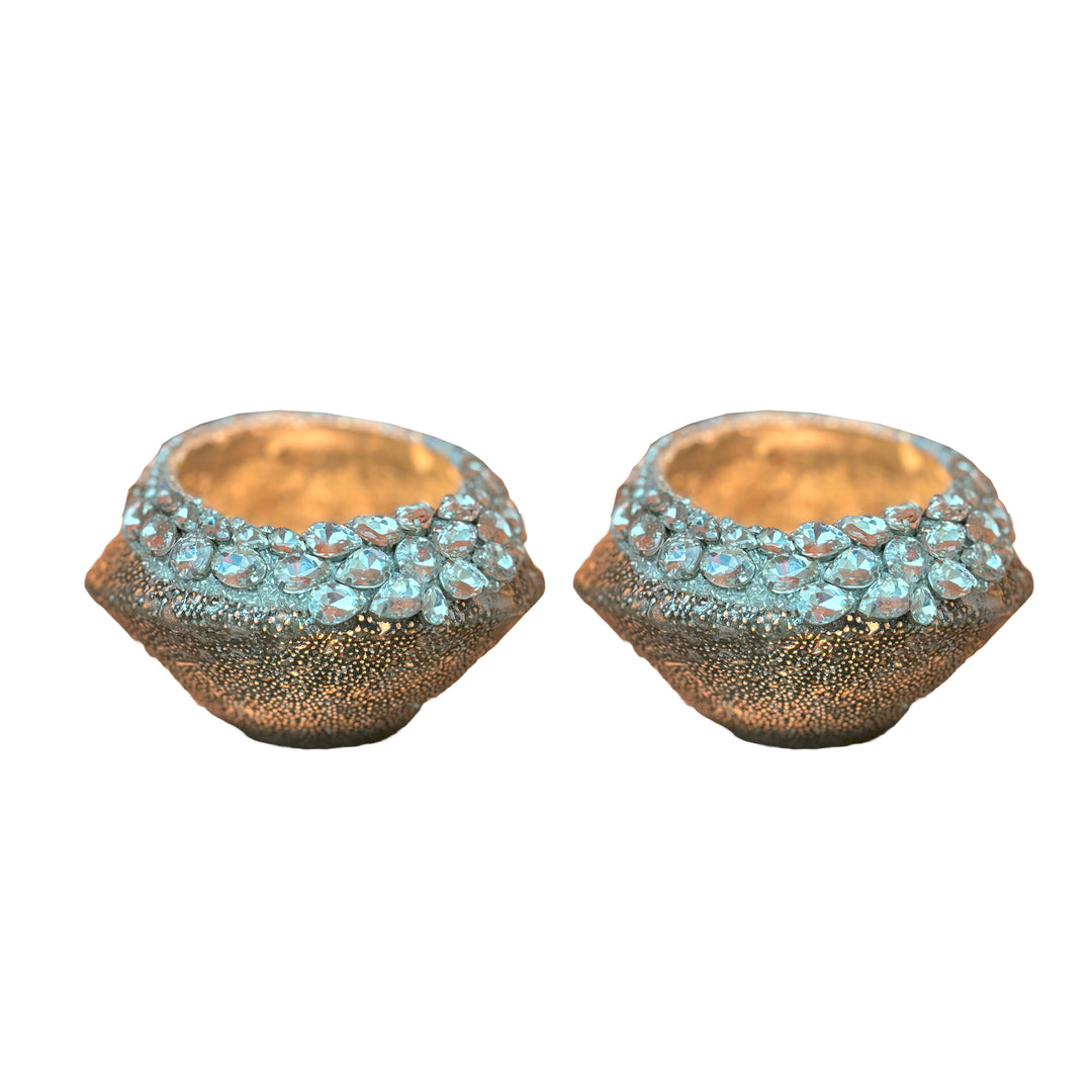 Ainaa Collection - Set of 2 Glass Votive - Copper