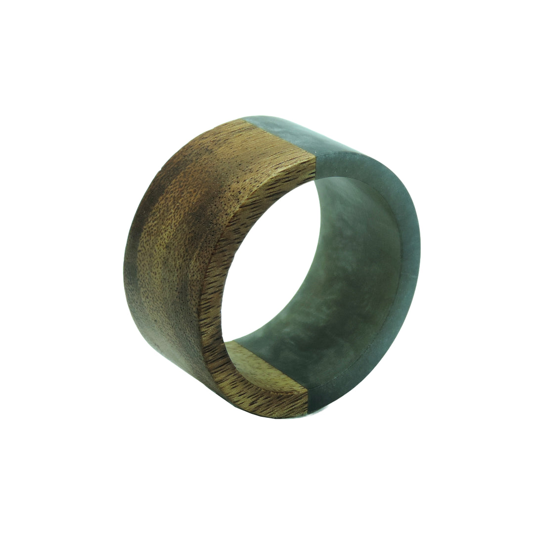 Wood with Resin Napkin Ring Set of 4