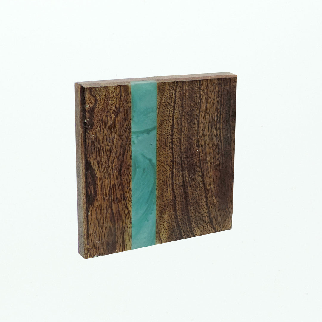 Wood With Resin Coaster set of 4