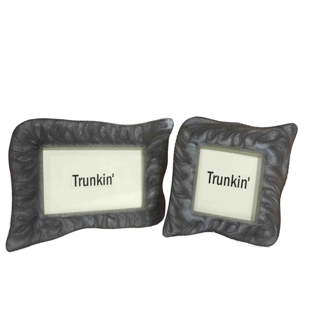 Decorative Style Photo Frame Resin Set of 2 Table Photo / Grey