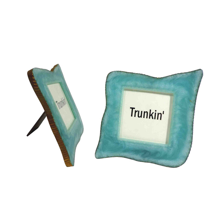 Decorative Style Photo Frame Resin Set of 2 Table Photo / Aqua