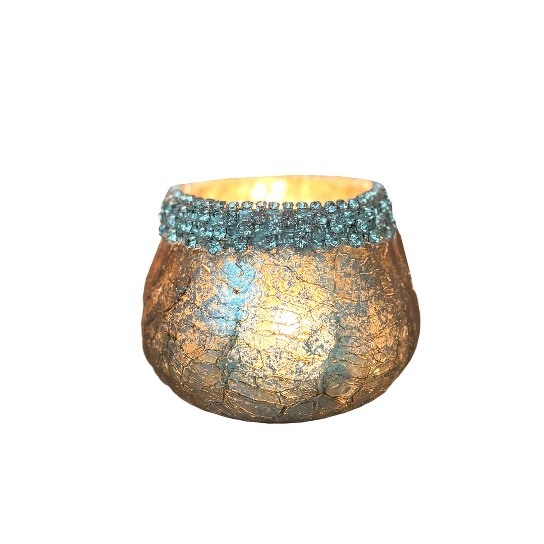 Ainaa Collection - Set of 2 Glass Votive - Gold