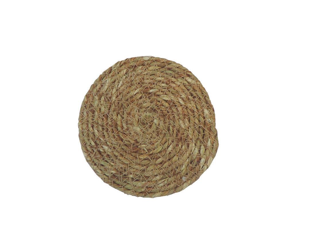 Jute Coaster with Holder set of 6 - 4"