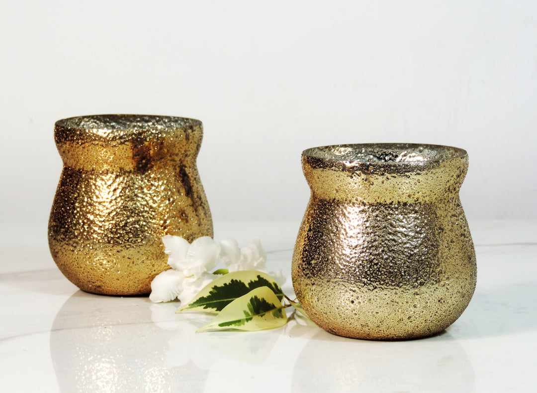 Ainaa Collection - Set of 2 Glass Votive in a Gift Box -  Copper