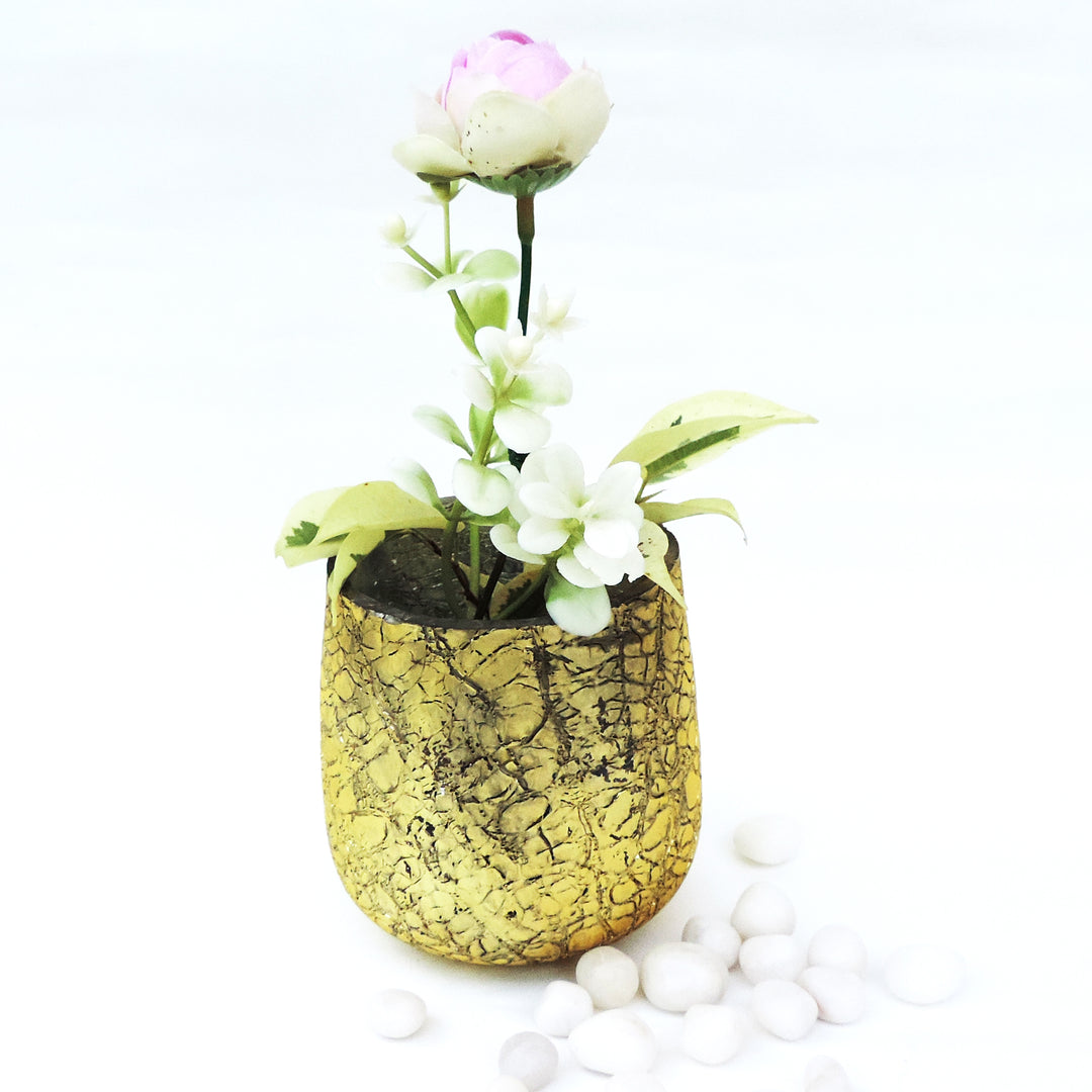 Bud Vase / Glass Vase for Wedding, Events Decorating, Arrangements, Flowers, Office or Home Decor /Gold/3.5"x4"