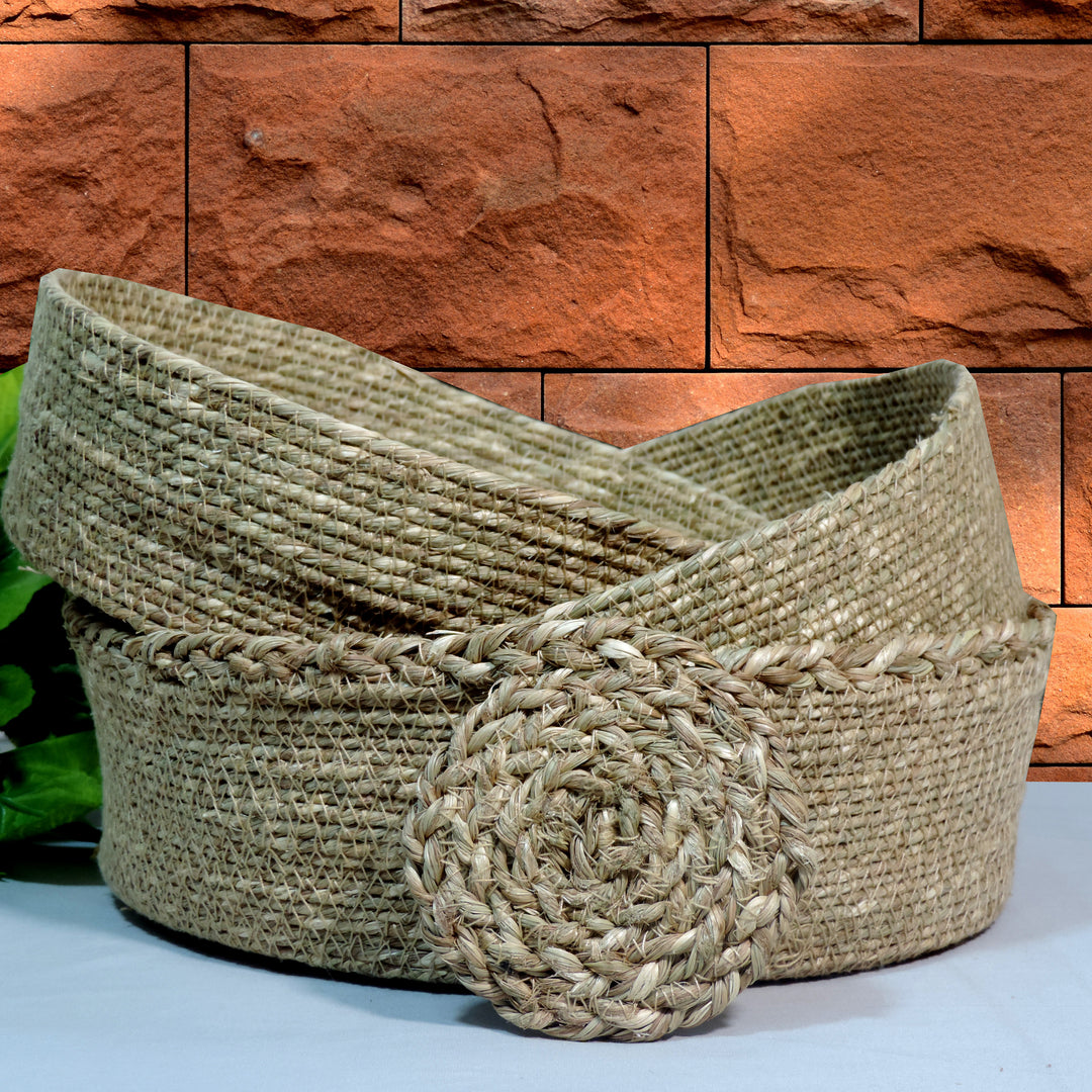 Seagrass Utility Basket - Black & Natural - Set of 3