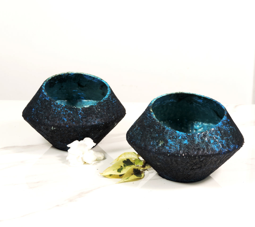 Ainaa Collection - Set of 2 Glass Votive - Turquoise