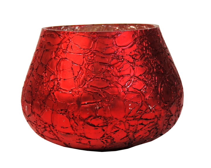 Ainaa Collection - Set of 2 Glass Votive with a Decorative tray -  Red