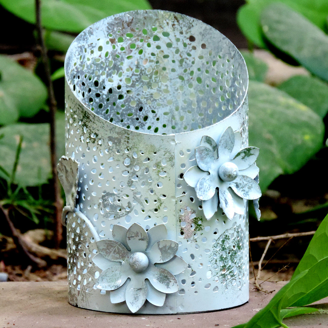 Noor Collection Votive - White & Silver