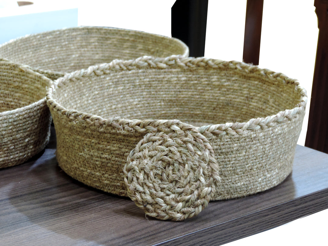 Seagrass Utility Basket - Black & Natural - Set of 3