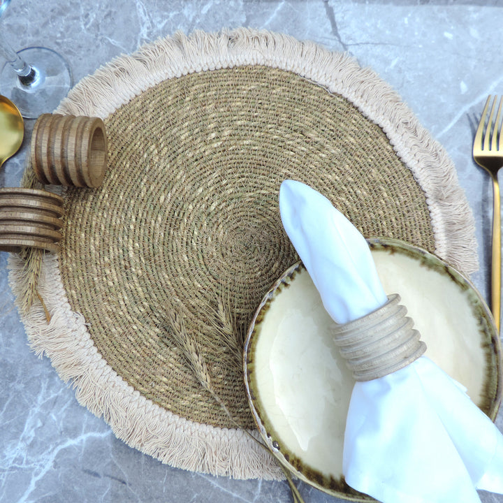 Trunkin' Cream & Natural Jute placemat set of 4