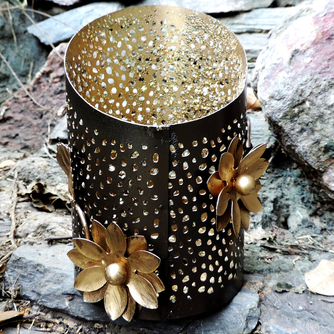 Noor Collection Votive - Black & Gold