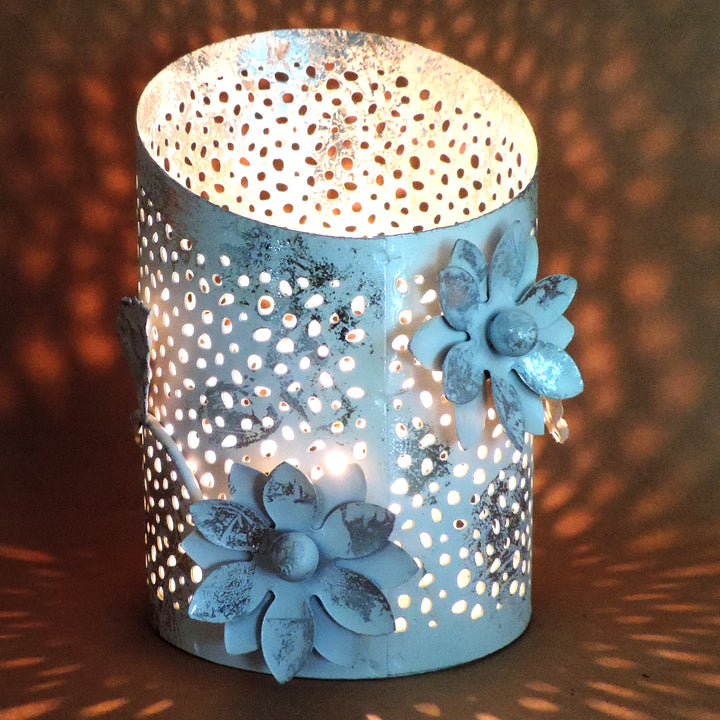 Noor Collection Votive - White & Silver