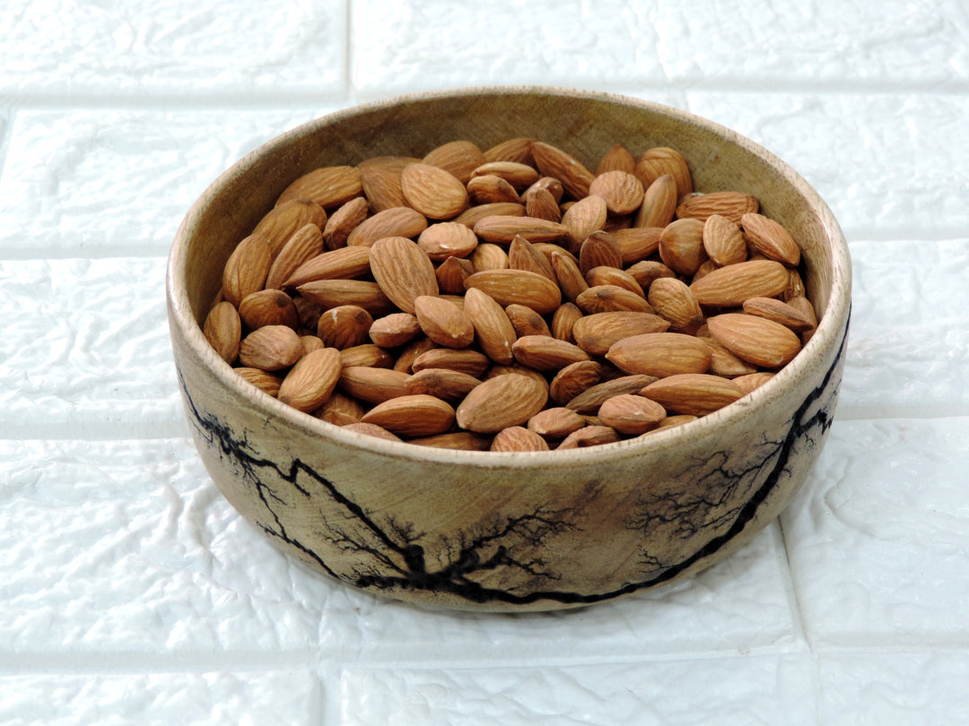 Wooden Natural Crackle Serving Bowls Set of 2 5"x2"/6"x2"