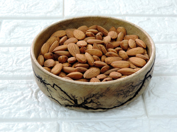 Wooden Natural Crackle Serving Bowls Set of 2 5"x2"/6"x2"