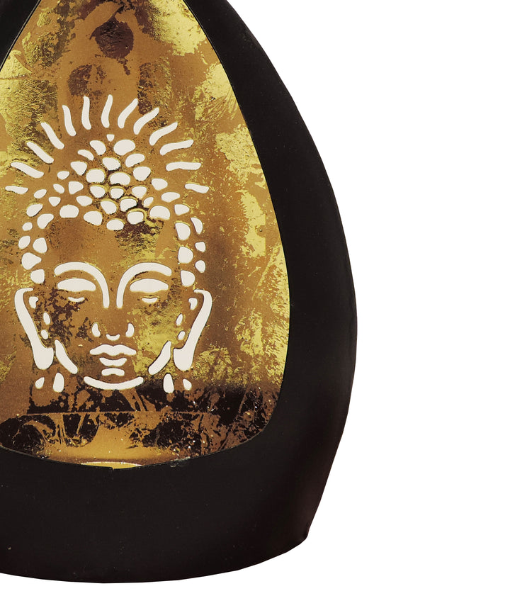 Chiragh Collection - Buddha Set of 2 Votives with tea light - Black & Gold