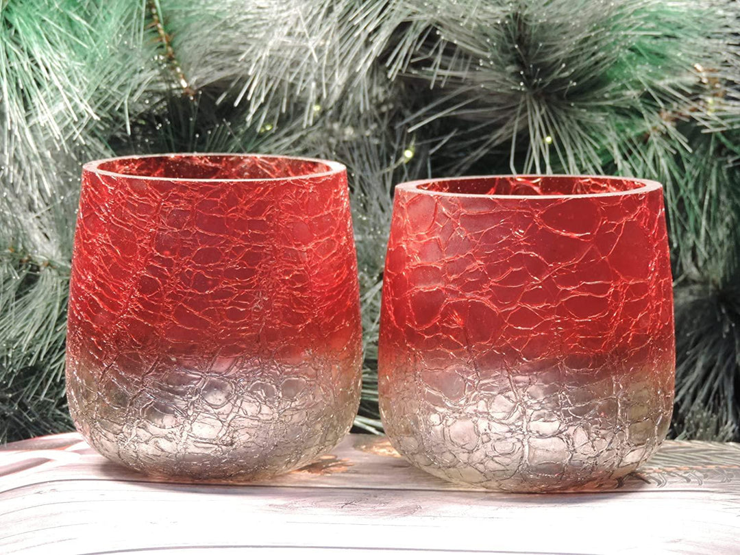 Wine & Silver Glass Votive Sets of 2 - trunkin.in