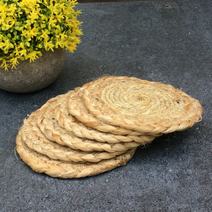 Jute Coaster set of 6 - 4.5"