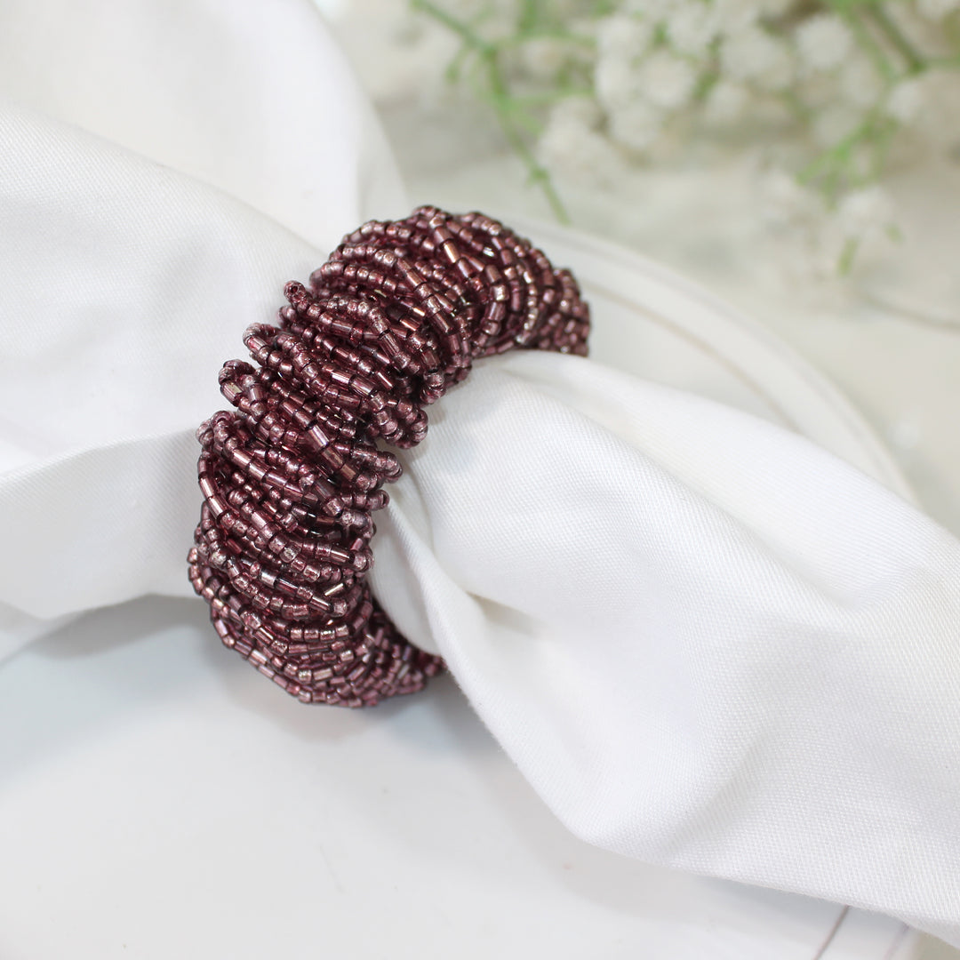 Beaded Napkin Ring Set of 4