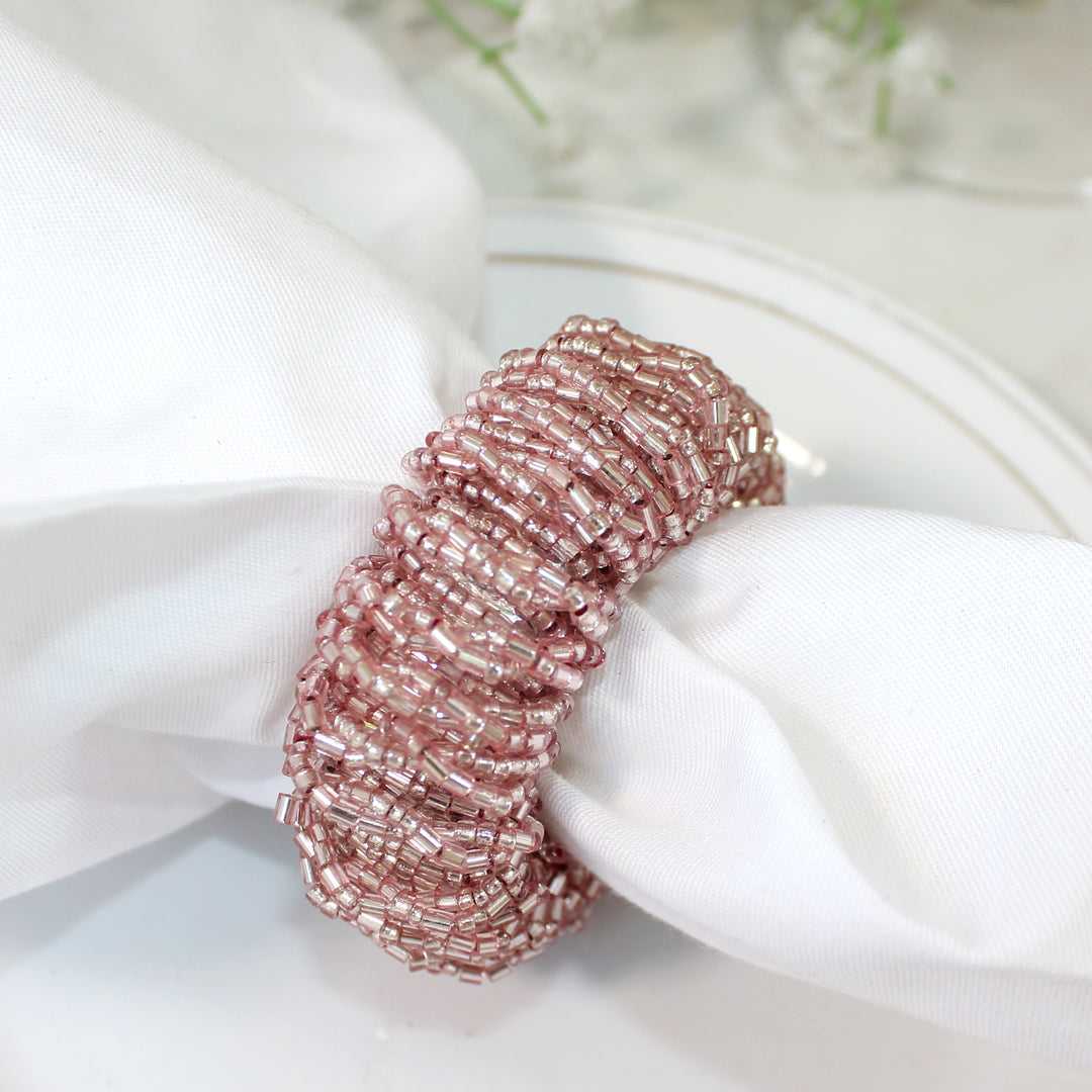 Beaded Napkin Ring Set of 4