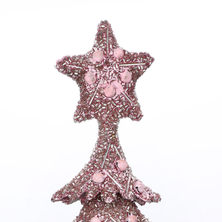 Dickens Beaded Christmas Tree / Pink / 10"x19.2" / Set of 1 - trunkin.in